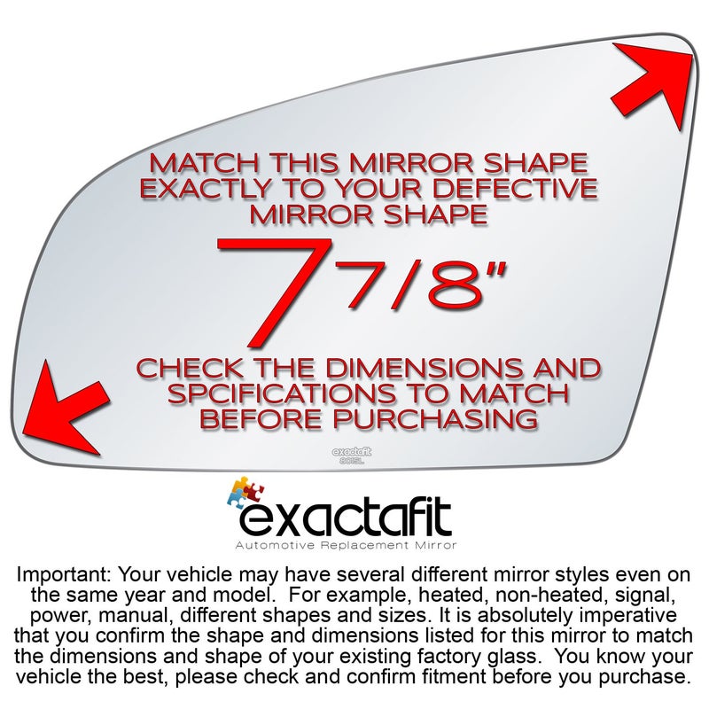 Rugged TUFF Driver Side Mirror Glass Replacement For 2002-2009 Audi A3 A4 A6 S4 S6 RS4 Quattro Left Door Mirrors exactafit 8015L - Image 2